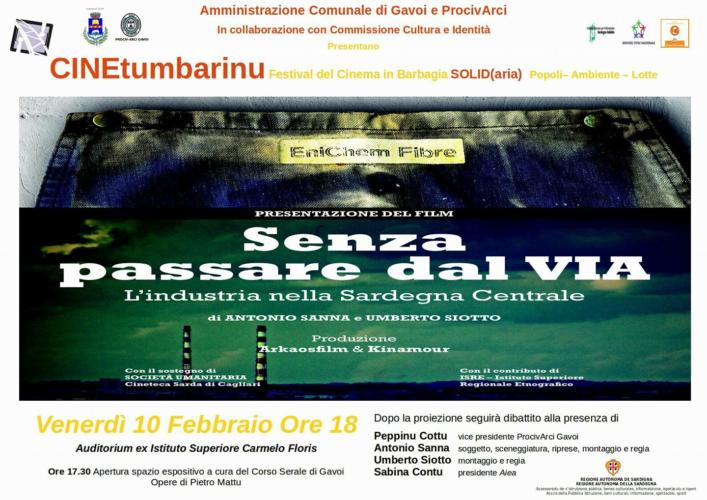 SERATA FINALE DEL CINETUMBARINU  – SENZA PASSARE DAL VIA – VEN.10 ORE 18.00