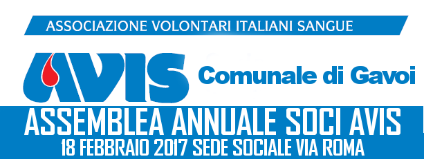 SABATO 18 ASSEMBLEA ANNUALE DEI SOCI AVIS GAVOI