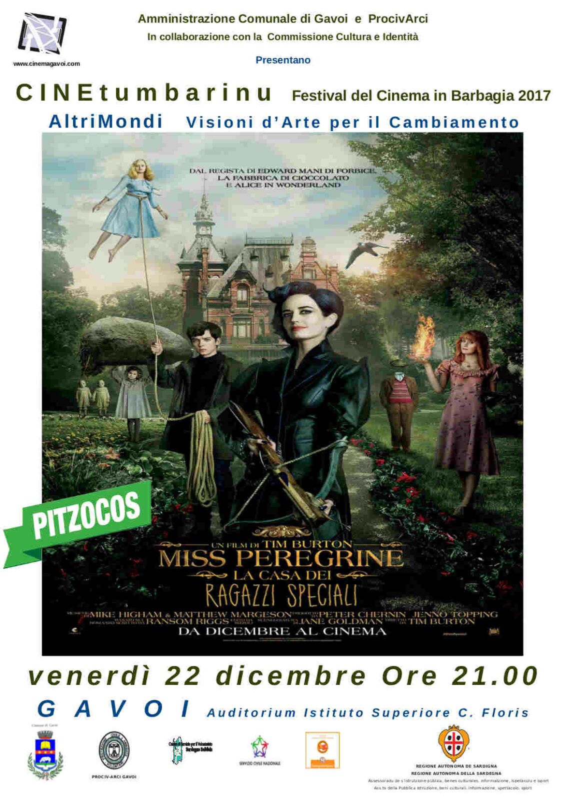 VENERDI 22 IL FILM PER I BAMBINI A GAVOI “Miss Peregrin – la casa dei ragazzi speciali”