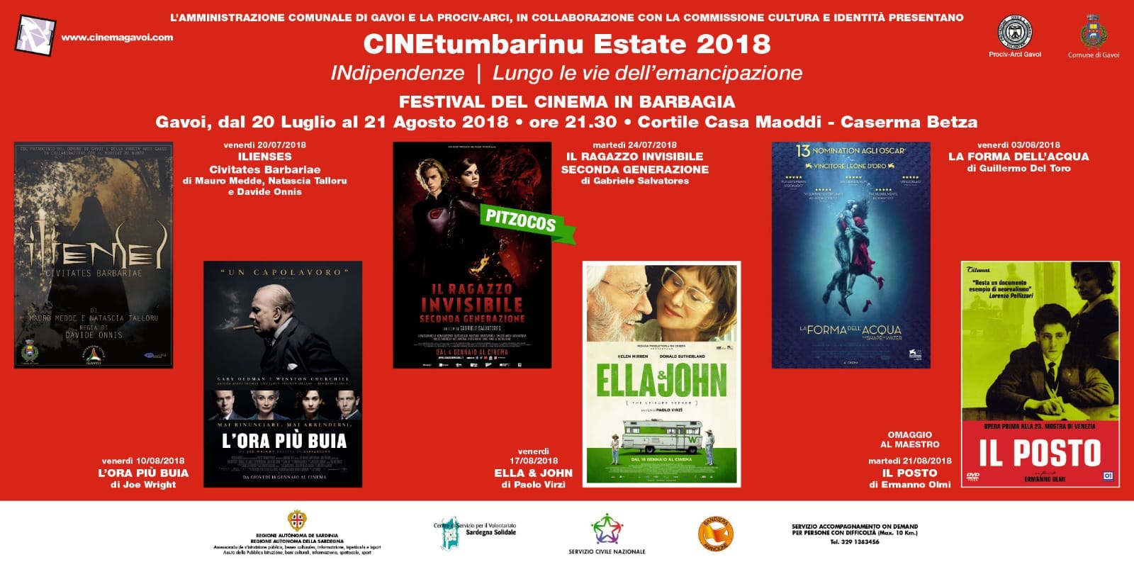 AL VIA LA RASSEGNA ESTIVA DEL CINEtumbarinu 2018 18ª Edizione