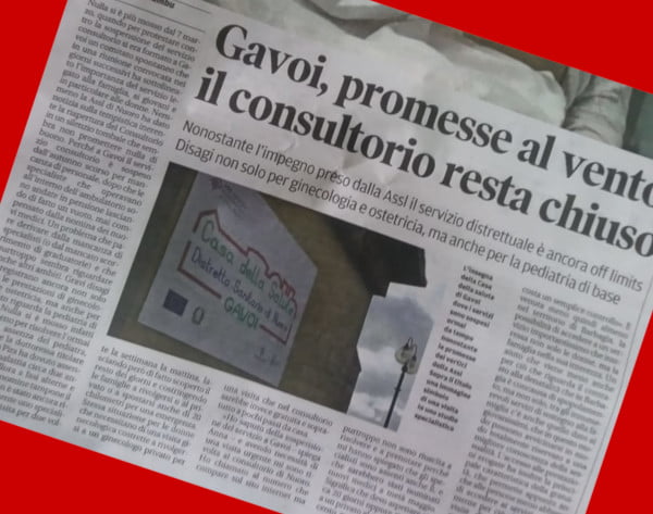 GAVOI, PROMESSE AL VENTO: IL CONSULTORIO RESTA CHIUSO