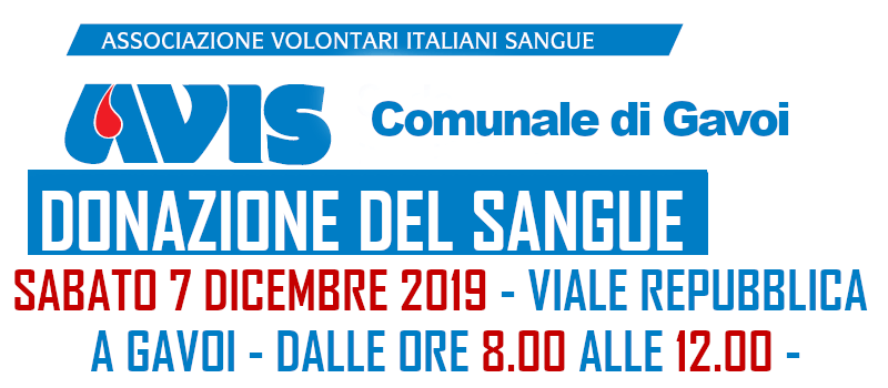 ULTIMA RACCOLTA DEL SANGUE PER IL 2019