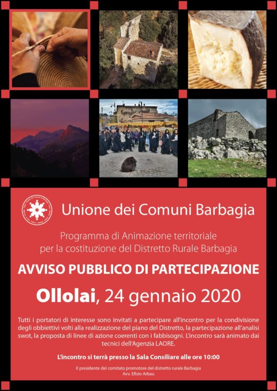 Costituzione del Distretto Rurale Barbagia – Avviso Partecipazione –