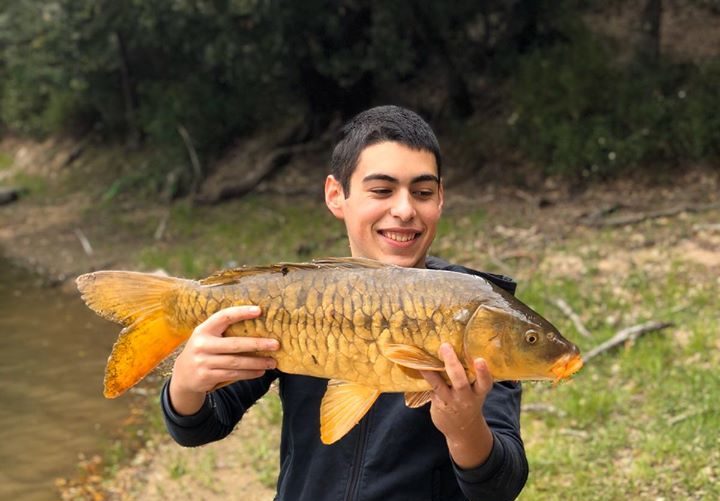 pescata carpa da 5 kg nel Gusana a Gavoi