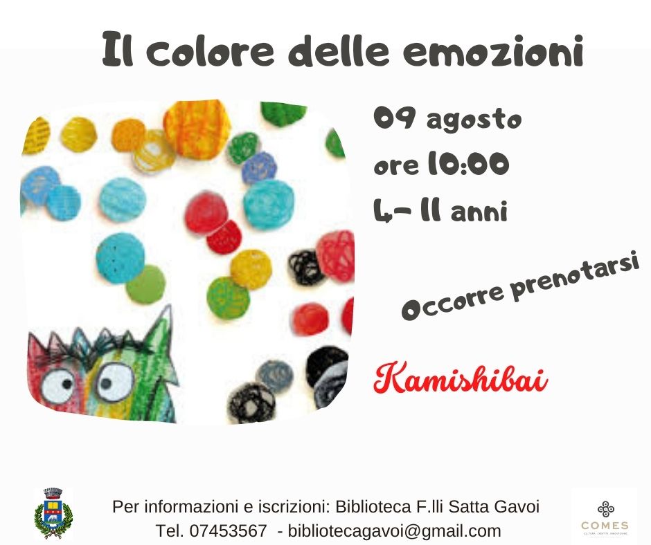 LABORATORIO CREATIVO IN BIBLIOTECA  MARTEDI 9 AGOSTO A GAVOI