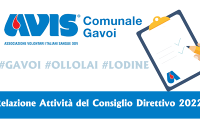 RESOCONTO ATTIVITÀ ASSOCIATIVA DELL’AVIS GAVOI