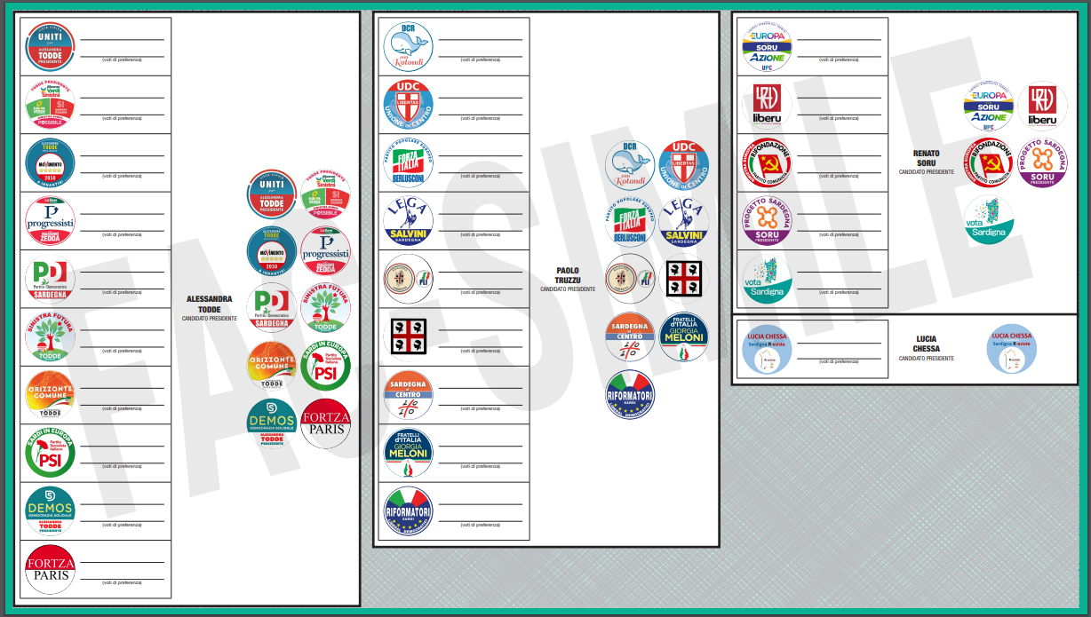 FAC-SIMILE SCHEDA ELETTORALE GAVOI